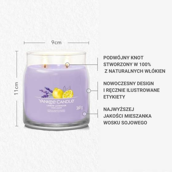 ŚWIECA SIGNATURE ŚREDNIA LEMON LAVENDER